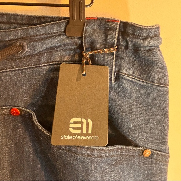 EN STATE OF ELEVENATE Sz M Cabin Pants Denim Sweden Pockets Comfort Pants NEW - Picture 3 of 13